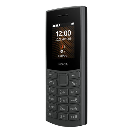 Nokia 105 4G Edition 2023 (kahe SIM-kaardiga, 1,8-tolline ekraan, 1450 mAh aku, 48 MB RAM / 128 MB ROM, laiendatav mälu, 3,5 mm kõrvaklapipesa, FM-raadio) süsihall