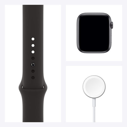 Apple Watch Series 6 (GPS + Cellular, 44MM) Space Gray Aluminum Case with Black Sport Band (Refurbished)