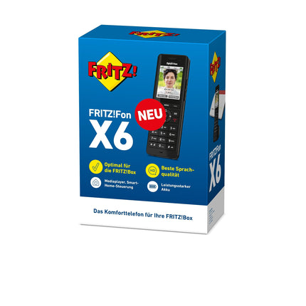 FRITZ!Fon X6 must DECT mugavustelefon (kvaliteetne värviekraan, HD-telefonisüsteem, täisdupleks-käed-vabad kõned, FRITZ!Boxi funktsioonide juhtimine), must, saksakeelne versioon