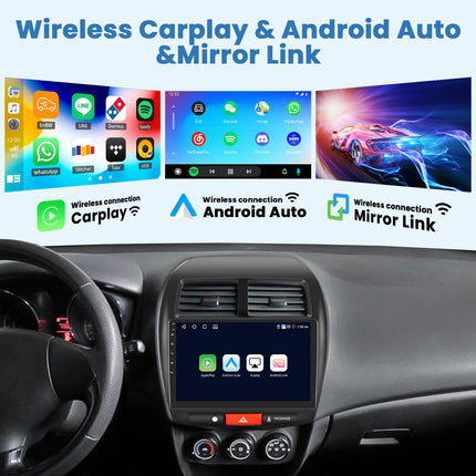 OiLiehu 4+64G Android 13 topelt-Din raadio CarPlay Android Auto Mitsubishi ASX 1/Peugeot 4008/Citroen C4 autoraadio ekraaniga 10,1-tolline autoraadio Bluetooth FM RDS GPS WiFi SWC + tahavaatekaamera