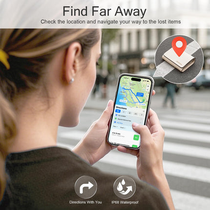 TiMOVO Slim Walleti jälgimiskaart Apple Find My jaoks (ainult iOS-ile) juhtmevaba laadimisega laetav rahakotiotsija käekottide, pagasisiltide, passide jaoks, IP68 veekindel Bluetooth-esemete jälgija, must