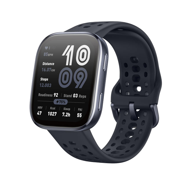 Amazfit Bip 6 nutikell 46mm, 14-päevane aku, 1,97" AMOLED, GPS ja tasuta kaardid, tehisintellekt, Bluetoothi ​​kõne- ja tekstisõnumite funktsioon, tervise- ja unejälgija, 140+ treeningrežiimi, 5 sularahaautomaati, must