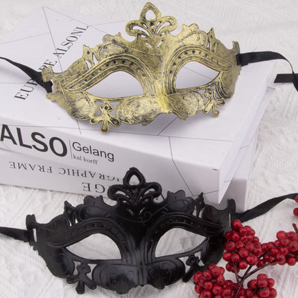 FEQO 40-osaline maskikomplekt, vintage antiikmaskid, Mardi Gras maskid, Veneetsia maskid maskikomplektipeo festivaliks Canival (must, kuld, hõbe, vask)
