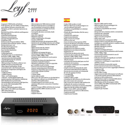 HD-line kaabelvastuvõtja kaabelvastuvõtja digitaalse kaabeltelevisiooni vastuvõtja - DVB-C (HDTV, DVB-C / C2, DVB-T/T2, HDMI, SCART, USB 2.0) + HDMI-kaabel (vastuvõtja)
