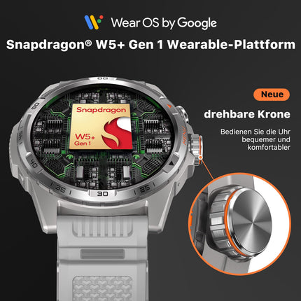 Ticwatch Atlas nutikell meestele Android Wear OS nutikell 90-tunnine aku 110+ treeningrežiimi Soojuskaart Kukkumistuvastus Tervise- ja fitness-jälgija 5 sularahaautomaati GPS-kompass Ainult Androidiga ühilduv (hall)