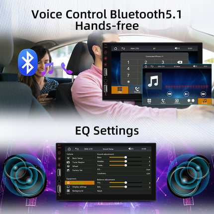 1 DIN autoraadio ekraaniga, Carplay ja Android Auto tugi - 7-tolline Carplay autoraadio ekvalaiseriga, lingitud peegliga, Bluetoothi, FM-raadio, SWC-ga, AUX/USB sisendiga + tahavaatekaamera + mikrofoniga