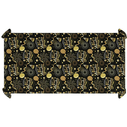 FIESTAS GUIRCA | Head uut aastat laudlina must ja kuldne (137x274 cm) - Lauakaunistus uusaasta pidudeks - Ideaalne pidustusteks ja pidustusteks - Must, Kuldne