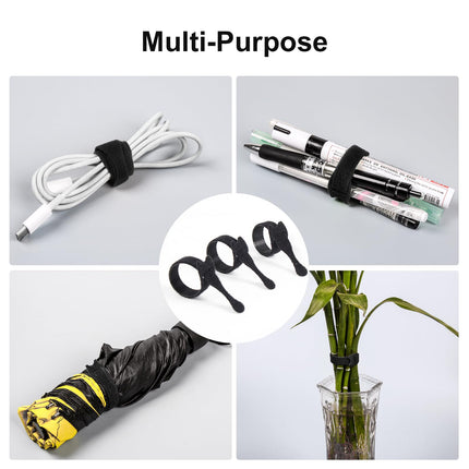 OneLeaf korduvkasutatavad kaablisidemed, mustad, reguleeritavad, 4-tollised, mitmeotstarbelised konksuaasad, kaablihaldus, kaablisidemed koju, kontorisse, andmekeskuse korraldamiseks, 180 tk OL-VCT-SG