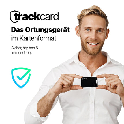 TRACKCARD® õhusildiga rahakotilaadne jälgimisseade | Laetav, nutikas ja veekindel | Ühildub Apple Find My (iOS) Bluetooth-jälgimiskaardiga rahakottide, passide ja pagasi jaoks