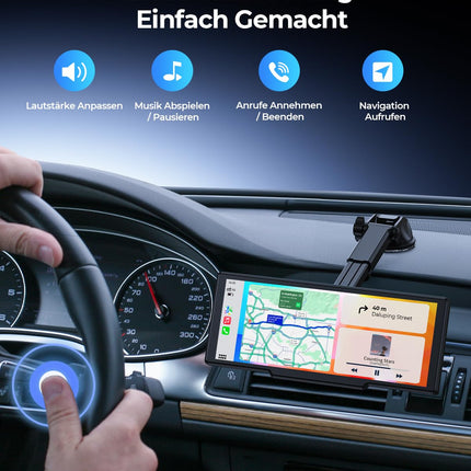 Krunia 8,1-tolline juhtmevaba kaasaskantav 60 kaadrit sekundis CarPlay ekraan Apple CarPlay ja Android Auto jaoks, OTA uuendused, tahavaatekaamera, peegli link, Bluetooth, hääljuhtimine, GPS-navigatsioon