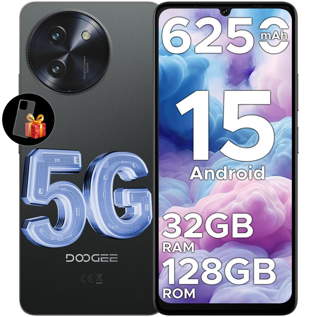 DOOGEE Note 59 5G nutitelefon ilma lepinguta Android 15, 32GB+128GB/2TB TF, 6250mAh, 6.75" HD+ 120Hz, T8200 kaheksatuumaline mobiiltelefon, soodne, 16MP+8MP, kahe SIM-kaardiga lukustamata mobiiltelefonid, OTG/Face ID/NFC/Widevine L1