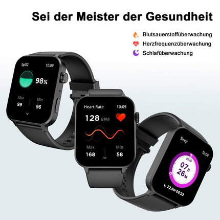 Blackview Smartwatch Men Women, 1.85'' Fitness Watch with Make and Answer Calls, Sports Watch, 100+ Sports Modes, Pedometer, Sleep Monitor, Heart Rate, Smart Watch Fitness Tracker for Android iOS