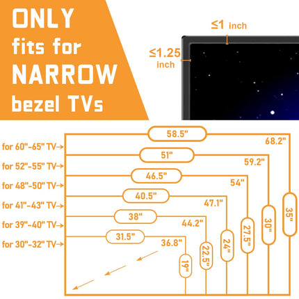 Outdoor TV cover 40-43 inch with bottom seal, 600D weatherproof TV screen protector with waterproof zipper, bottom cover fits most flat screen TVs, mounts