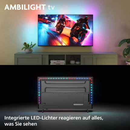 Philips Ambilight 65MLED910 Mini LED 4K nutiteler – 65-tolline ekraan koos P5 Perfect pildimootori Ultra HD, Titan OS, Dolby Visioni ja Dolby Atmos heliga