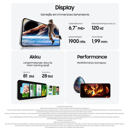 Samsung Galaxy S24 FE tehisintellektiga nutitelefon ilma lepinguta, tehisintellektiga telefon Androidiga, 8 GB muutmälu, 256 GB salvestusruumi, 50 MP kaamera, pikk aku tööiga, suurepärane, 36-kuuline tootjagarantii [Ainult Amazonis]