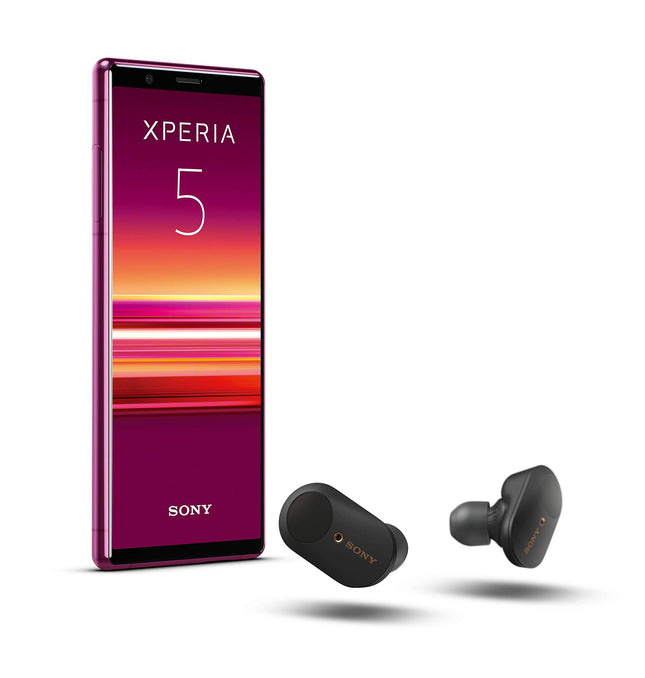 Sony Xperia 5 komplekt, 6,1-tolline FHD+ HDR OLED 21:9 ekraan, 6 GB muutmälu, 128 GB salvestusruumi, punane + WF-1000XM3 tõeliselt juhtmevabad mürasummutavad kõrvaklapid, mustad