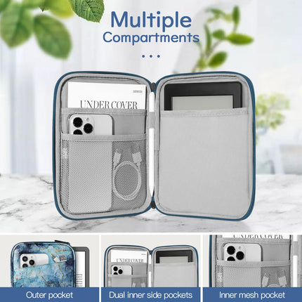 Vinabilia 6-7 inch Sleeve Case for 7" The New Kindle Paperwhite and Kindle Colorsoft Signature Edition, 6" Kindle 11th Gen, 6.8" Kindle Paperwhite, Kindle Oasis E-Reader, Marble Blue
