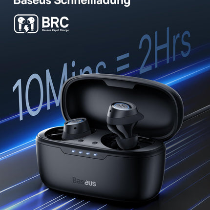 Baseus Bluetooth kõrvaklapid juhtmevabad -48dB hübriidse aktiivse mürasummutusega, 140 tundi mänguaega, IPX6 veekindlus, 4 ENC mikrofoni, 0,038 s madal latentsus, Bluetooth 5.3 - Bowie MA10