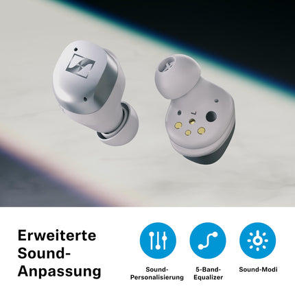Sennheiser MOMENTUM True Wireless 4 - nutikad kõrvaklapid Bluetooth 5.4, kristallselge heli, ergonoomiline disain, 30-tunnine aku tööiga, adaptiivne ANC - must grafiit