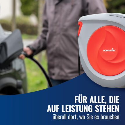 Poppstar automaatne kaablirull 15m + 1,5m (max. 2500W) Automaatne kaablirull, isekeriv, IP20 seinale ja lakke paigaldamiseks