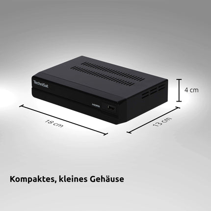 TechniSat HD-S 221 - digitaalne HD satelliitvastuvõtja (Sat DVB-S/S2, HDTV, HDMI, USB meediapleier, eelinstallitud kanalite loend, unetaimer, kaugjuhtimispult, kompaktne korpus) must