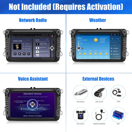[2+64G] CAMECHO Android 13 autoraadio VW Golf 5, Golf 6, Skoda Polo, Passat Tiguan Touranile koos Carplay/Android Auto/Mirrorlinkiga, 8-tolline mahtuvuslik puuteekraan WiFi, GPS, FM, Bluetooth