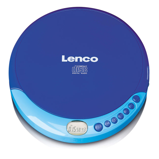 Lenco CD-011 - kaasaskantav CD-mängija aku laadimise funktsiooniga - Discman - CD Walkman - kõrvaklappide ja micro-USB laadimiskaabliga - LCD-ekraan - sinine