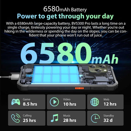 Blackview lepinguta õues kasutatav nutitelefon BV5300 PRO, ArcSoft® 13MP+8MP, 7GB+64GB (1TB laiendus), 3 kaardipesa, Android 12 DUAL SIM IP68 veekindel nutitelefon, 6.1'' HD+, 6580mAh aku, roheline