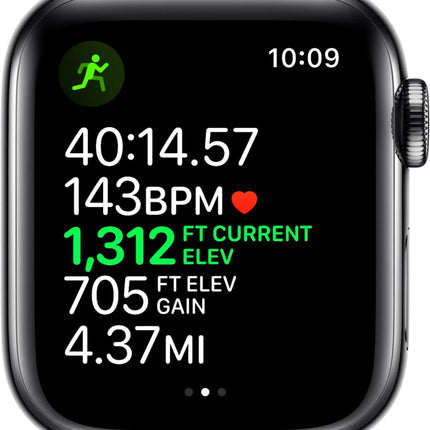 Apple Watch Series 4 44mm (GPS + Cellular) - Space Gray Stainless Steel Case with Black Sport Band (Refurbished)