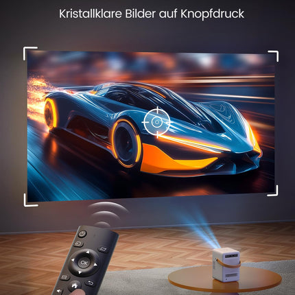 Miniprojektor【Sisseehitatud aku ja Android TV】 Toptro 1080P Full HD projektor kodukino elektrilise teravustamisega, 300 ANSI WiFi Bluetooth projektor õue, 50% suumiga väikeprojektor Netflixi/Prime Video/Dis+-iga