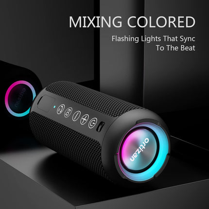 Ortizan Bluetooth kõlar, IPX7 veekindel ja kaasaskantav juhtmevaba kõlar LED-tulega, 24W stereoheli ja 30-tunnise mänguajaga, 20-meetrise Bluetooth-levialaga, minikõlari, TF-kaardi ja AUX-sisendiga