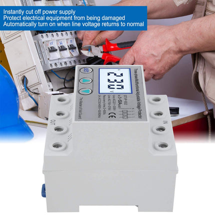 STVP-932 Adjustable Voltage Protector Multifunctional Voltage Protector Adjustable Voltage Protector LCD Undervoltage Protection Overvoltage Protection 230V/400VAC(50A)