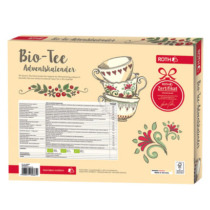 ROTH Tea Advent Calendar 2023 filled with high-quality tea blends, calendar with tea for the pre-Christmas season