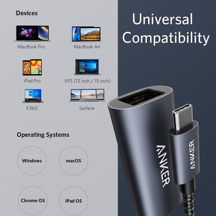 Anker PowerExpand USB-C gigabitise Etherneti adapter, alumiiniumist, kompaktse disainiga, MacBook Pro, MacBook Air 2018, iPad Pro 2018, XPS ja paljude teiste jaoks