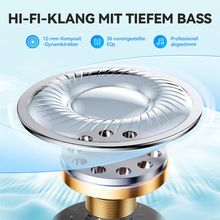 Bluetooth-kõrvaklapid, kõrvasisesed juhtmevabad kõrvaklapid, 12 mm draiverid, Bluetooth 5.4, sügav bass, 35-tunnine aku, 4 mikrofoni, ENC, selged kõned tehisintellektiga, IPX5 veekindlus, mugav sobivus, kiire laadimine, ekvalaiser rakenduse kaudu