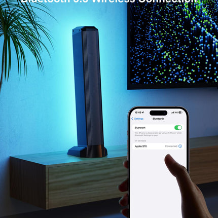 ULTIMEA 5.0-kanaliline heliriba teleritele, RGB-valgustusega heliriba kodukinole, jagatav arvuti heliriba rakenduse juhtimisega, reguleeritava ekvalaiseriga helisüsteem, Bluetooth 5.3, HDMI-ARC/Opt/AUX, Apollo S70