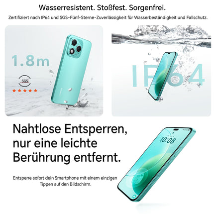 HONOR 400 Lite nutitelefon 5G kahe SIM-kaardiga NFC, 256 GB/8 GB muutmälu, lukustamata Android-telefon ilma lepinguta (108 MP tehisintellektiga kaameranupuga, 6,7-tolline ekraan, 5230 mAh, Android 15) sametmust