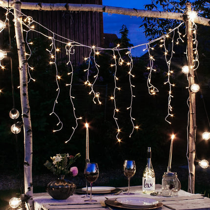 hellum LED party light chain outside, light chain light bulbs warm white with 10 lamps, illuminated length 4.5m, 59 lm party lighting room garden balcony party indoor and outdoor 577884