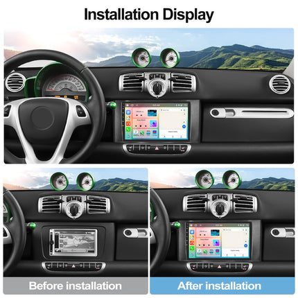 [8-tuumaline] SIXWIN 4+64G Android 13 Carplay Android Auto autoraadio Mercedes-Benz Smart Fortwo 2011-2015 jaoks, 9'' puuteekraan, 1280 * 720, DSP GPS WiFi BT USB FM RDS raadio Mirror Link + 32 riba ekvalaiser
