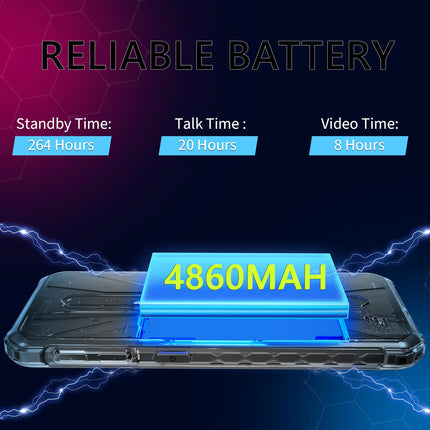 Ulefone Armor X12 Pro Outdoor Smartphone, 8GB + 64GB/SD-256GB Android 13 Mobile Phone, 4860mAh Battery, 13MP + 8MP Camera, 5.45'' HD+ IP68 Waterproof Outdoor Mobile Phone 4G, 3 Card Slots, Face ID, NFC, OTG, 2 Years Warranty