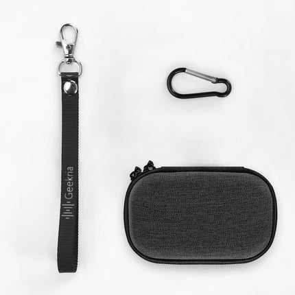 GEEKRIA Shield kõrvaklappide ümbris, mis ühildub Sennheiser Momentum Sport ja Momentum True Wireless 4 kõrvaklappidega, kõva kestaga reisikott karabiiniga, tumehall