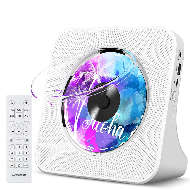 Kaasaskantav CD-mängija Bluetoothiga, Gueray lauaarvuti CD-mängija koduseks CD-mängijaks, sisseehitatud kahe HiFi kõlariga, AUX kõrvaklappide pesaga, FM-raadio, Boombox puldiga, USB-pordiga