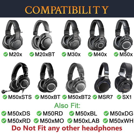 SOULWIT Ear Pads Replacement for Audio Technica ATH M50X M50XBT M50xSTS M50RD M40X M30X M20X MSR7 SX1 Monitor Headphones, Replacement Earpads Cushions with Soft Mesh Fabric