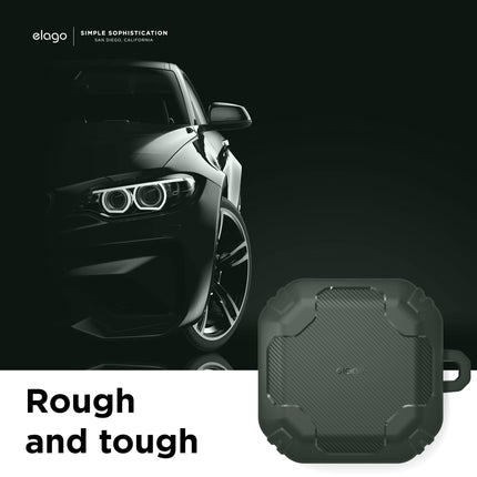 elago Armor Case Compatible with Samsung Galaxy Buds FE (2023), Galaxy Buds2 Pro Case, Compatible with Galaxy Buds2, Buds Pro Case, Compatible with Galaxy Buds Live Case (Dark Green)