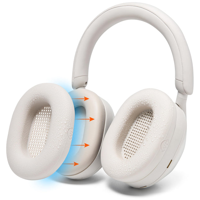 WC SweatZ XM5 &amp; XM6 – Patented Sweat Protection Ear Cushions for Sony WH1000XM5 &amp; WH1000XM6 by Wicked Cushions | Complete 360-Degree Ear Cushion Protection | Silver
