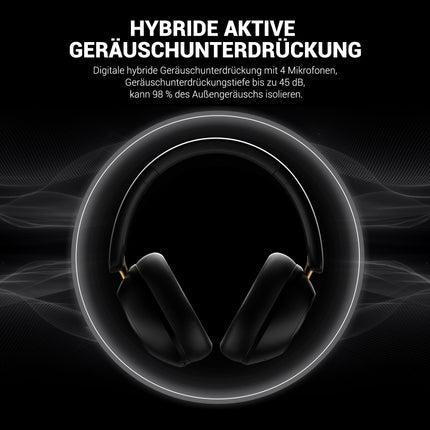 OneOdio A5 kõrvaklapid, juhtmevabad Bluetooth-kõrvaklapid, hübriidne aktiivne mürasummutus, kõrglahutusega LDAC-heli, 75-tunnine aku, Bluetooth 5.4, selged kõned, mängurežiim, kiire laadimine arvuti reisimiseks, kodukontoriks