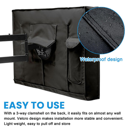 Outdoor TV Cover, 40-42 inch TV Case Screen Protector, TV Cover for Outdoor Use, TV Dust Cover 210 Oxford PVC Coating Heavy Duty, Weatherproof Universal Screen Protector