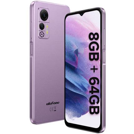 Ulefone Note 14 Pro Smartphone Unlocked, Android 12 Mobile Phone 8GB/64GB+128GB(SD) 4500mAh with 13MP+5MP Camera 6.52 inch HD+ 5Ghz WiFi 3 Slots/Face ID/GPS/FM/Large Font 4G Dual SIM Purple
