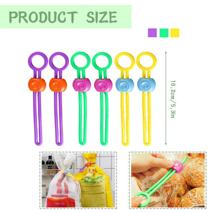Reusable cable ties, 12 PCS bag clips silicone multiple colors clips food clips for bags for sealing freezer bags snacks nuts coffee