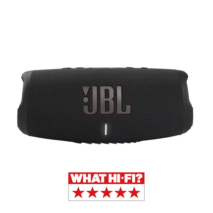 JBL Charge 5 Bluetooth speaker in black – Waterproof, portable boombox with integrated power bank – One battery charge for up to 20 hours of wireless music enjoyment